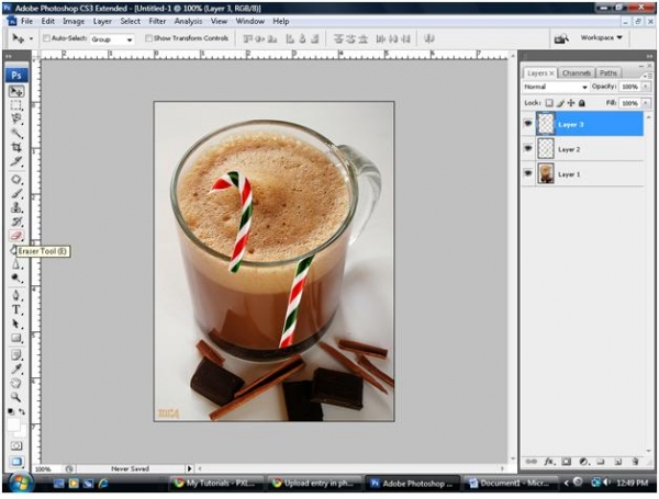 Creation of Candycane cocoa.: Step 8